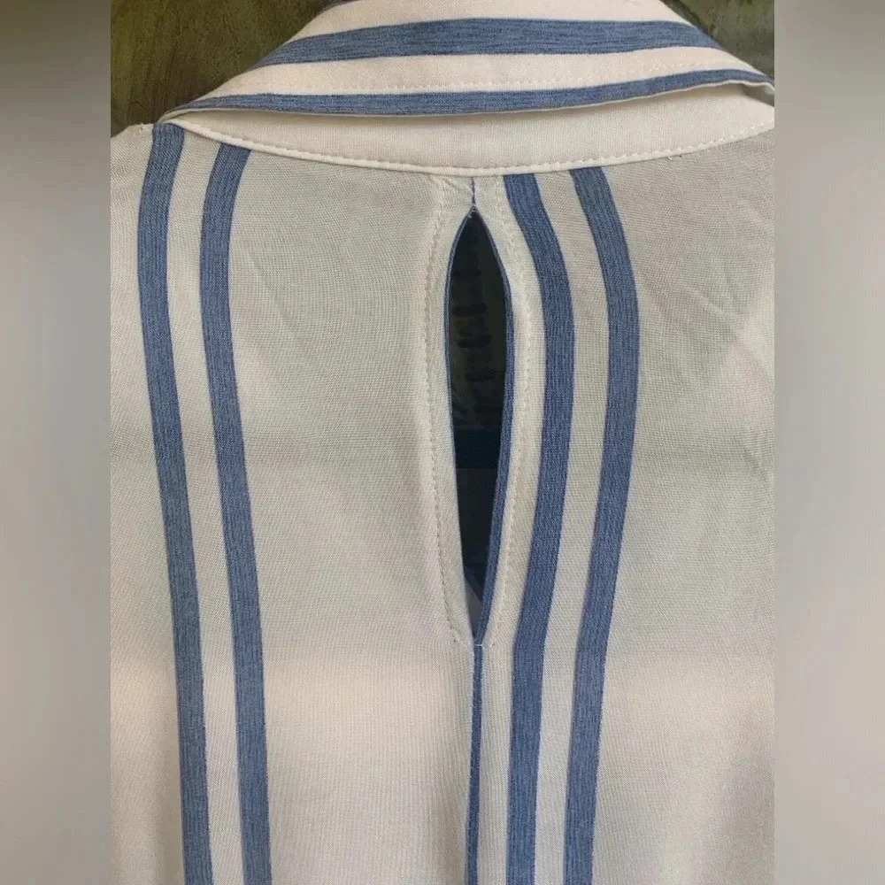 Koaj Basic Womens Blue/White Button Down Long Sle… - image 2